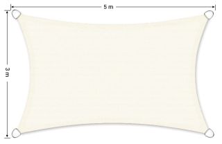 🔴 PREDANÉ – Ďakujeme! 🌞 SLNEČNÁ PLACHTA SONGMICS – 3 × 5 m, béžovo-biela Štýlová ochrana pred slnkom na terasu, dvor alebo...